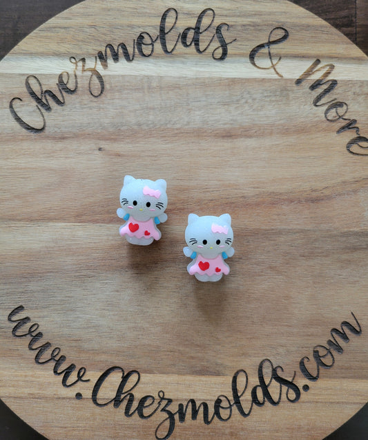 3D white glitter HK- Silicone focal Bead