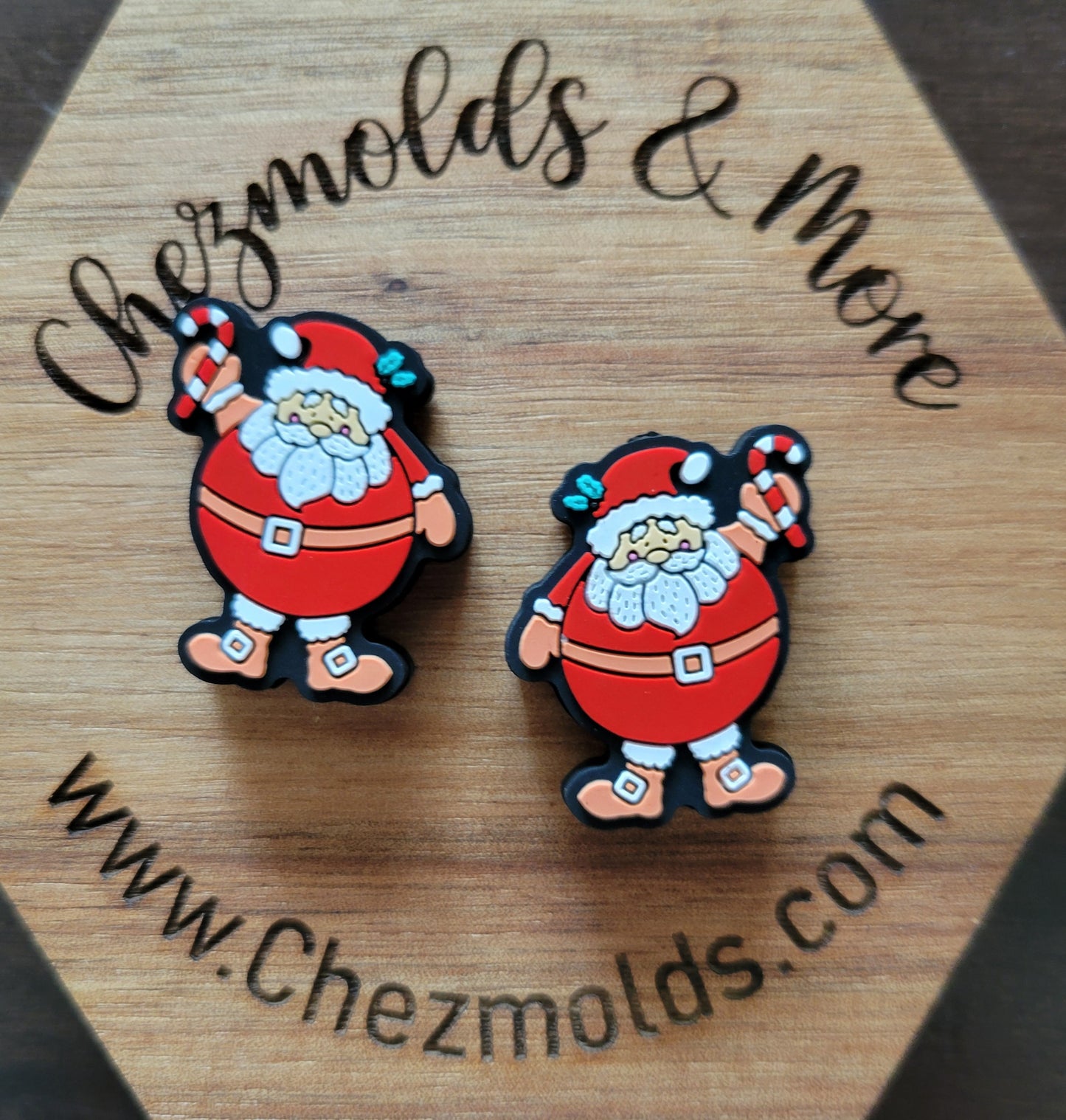 Ornament santa- Silicone focal Bead