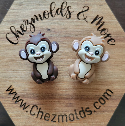 3D Monkey- Silicone focal Bead