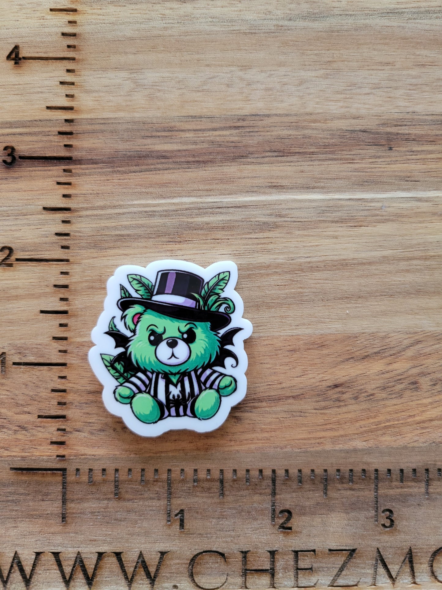 Beetle bear top hat- uv printed acrylic