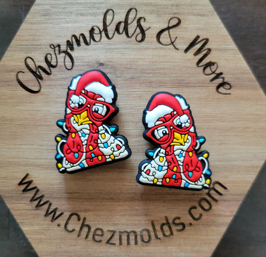 Festive Chicken- Silicone focal Bead