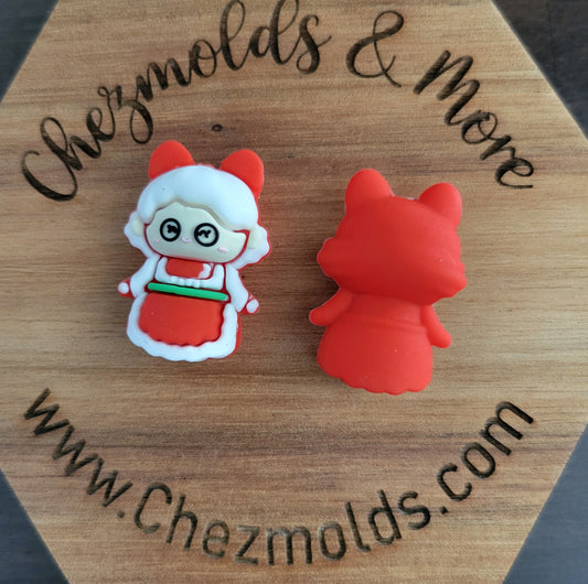 3d Mrs claus - Silicone focal Bead