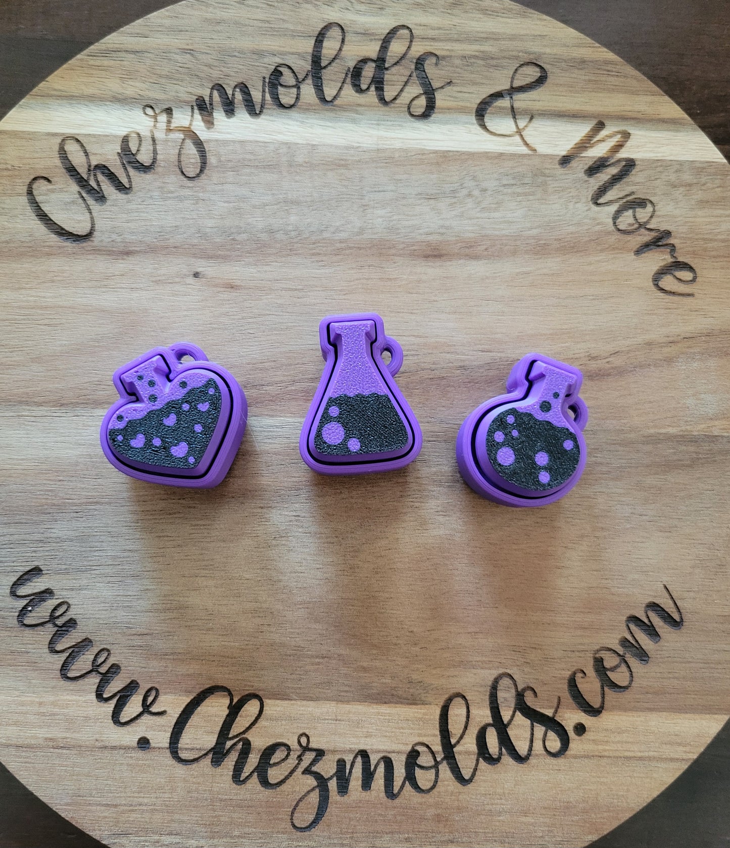 CE 3d printed  fidget clicker- with keychain hole - potions purple