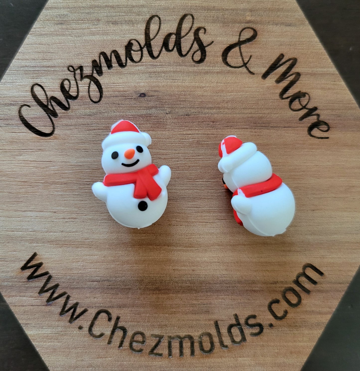 3d baby snowman- Silicone focal Bead