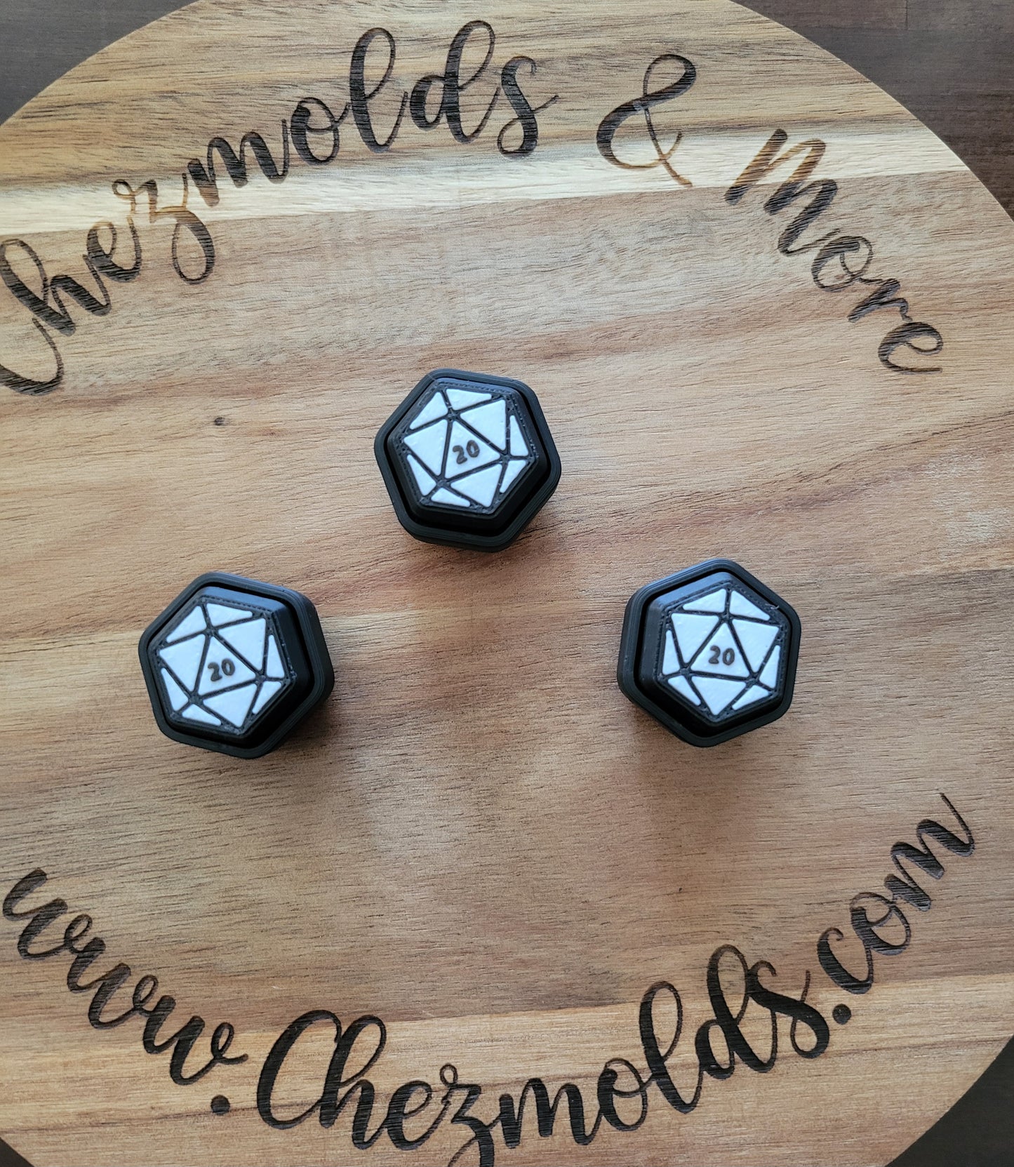 CE 3d printed  fidget clicker- with keychain hole -d20