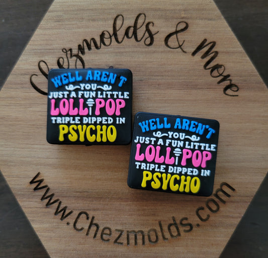 Lollipop psycho- Silicone focal Bead