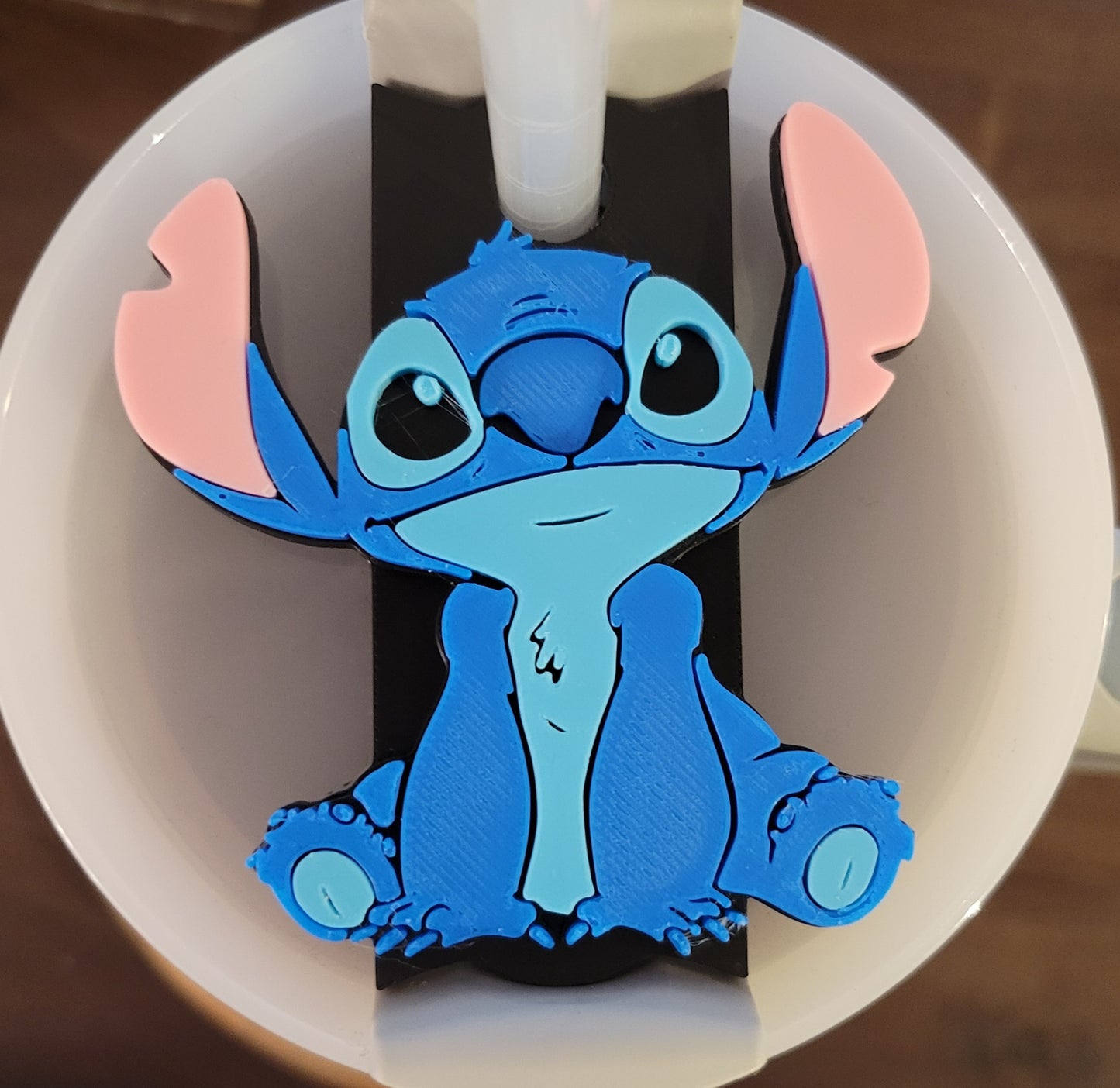 CE 3d printed-cup lid topper- blue alien