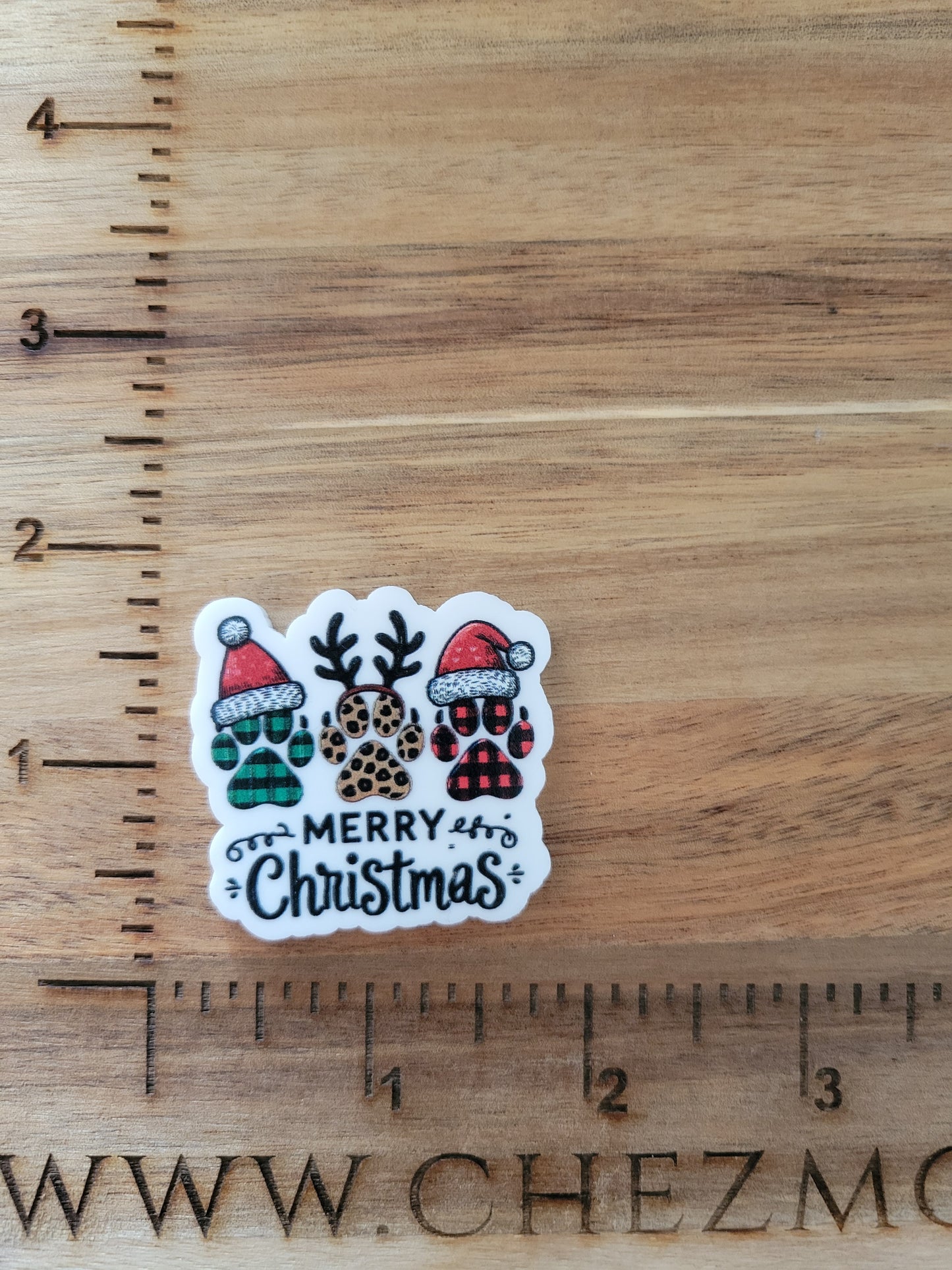 uv printed acrylic-christmas paws