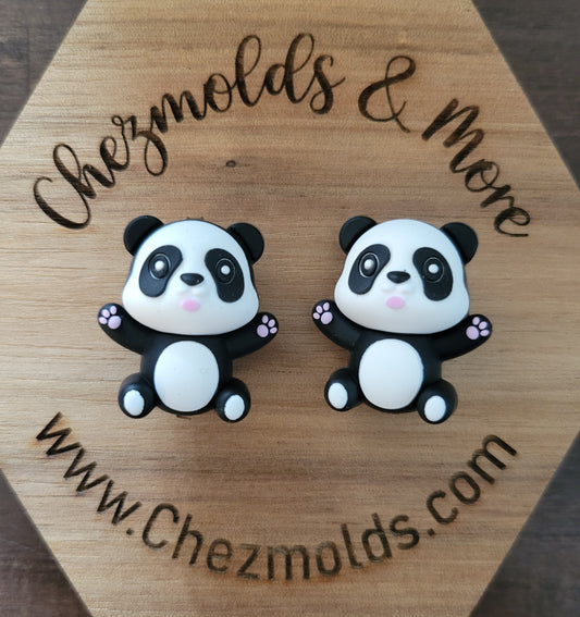 3d panda- Silicone focal Bead