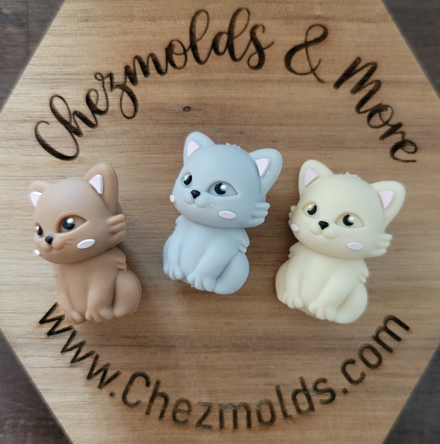 3d kitty- Silicone focal Bead