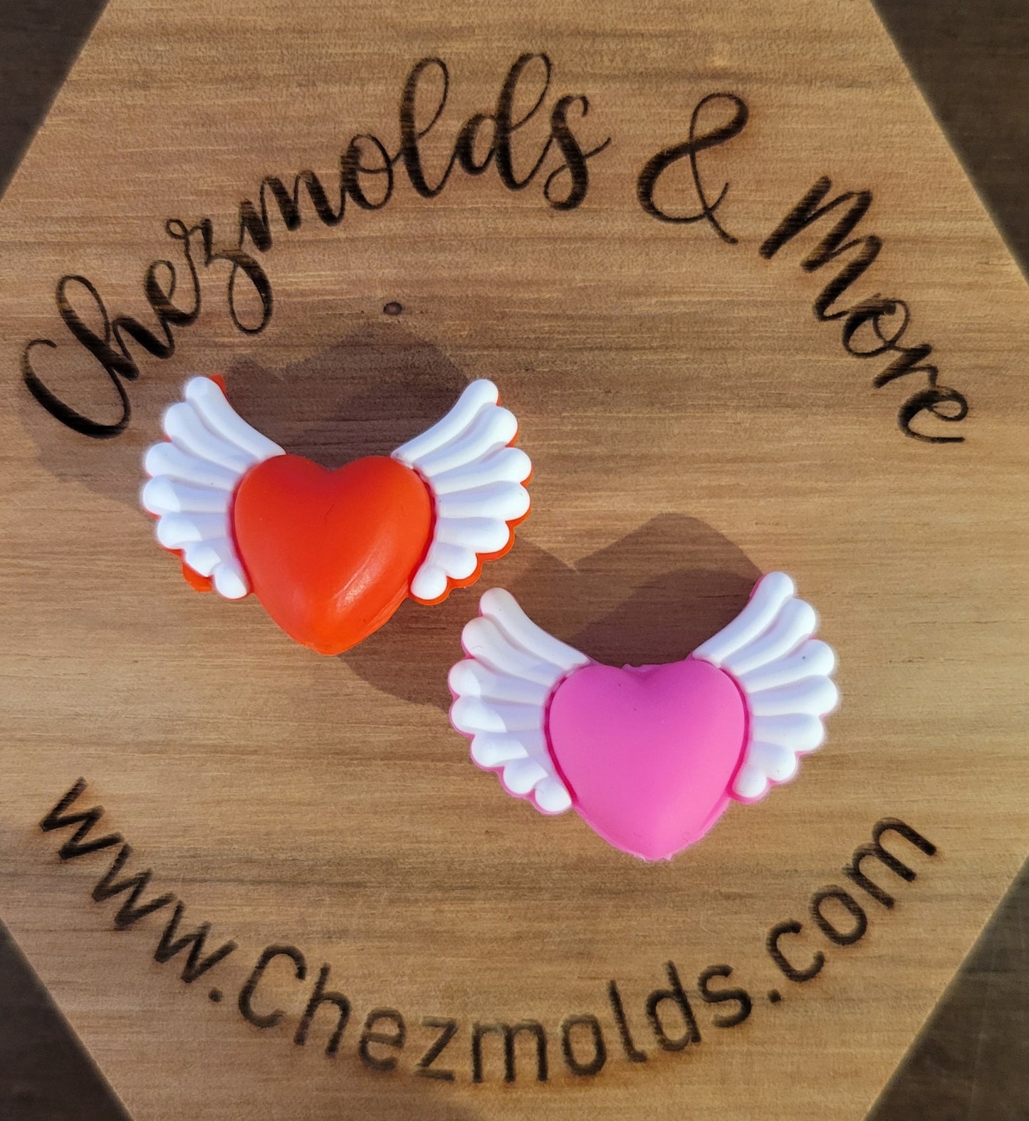 3d Heart wings-Silicone focal Bead