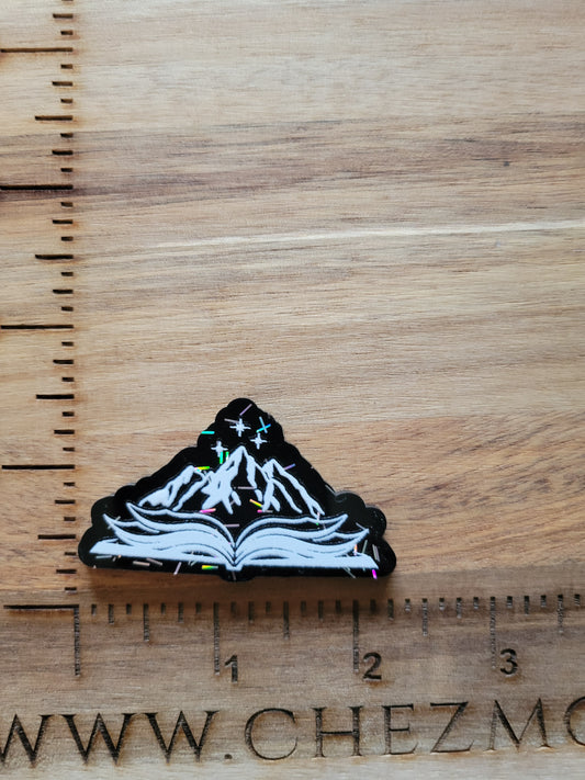 printed acrylic-mountains on black holo