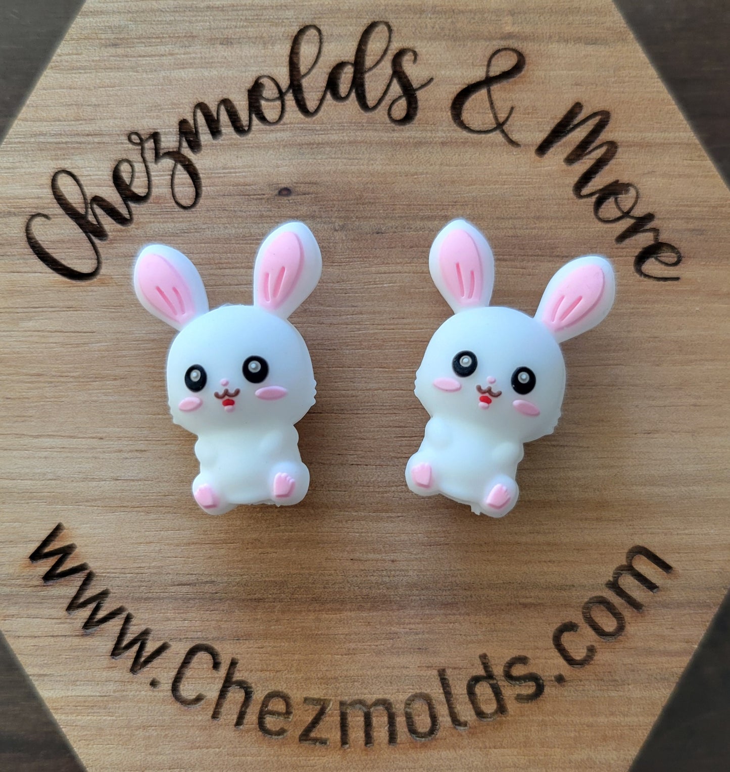 3d bunny- Silicone focal Bead