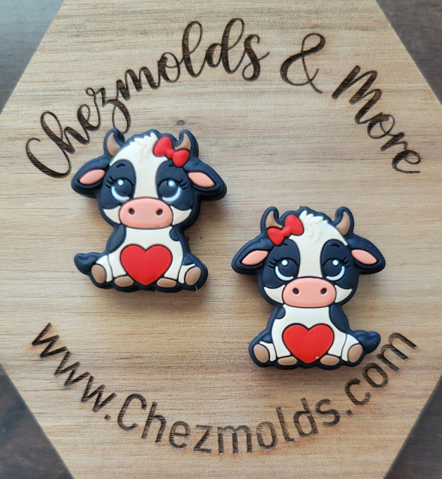 baby cow love- Silicone focal Bead