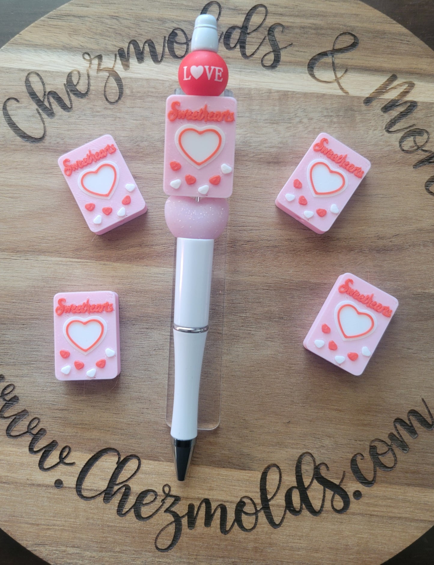 CE 3d printed Sweethearts box-  focal Bead