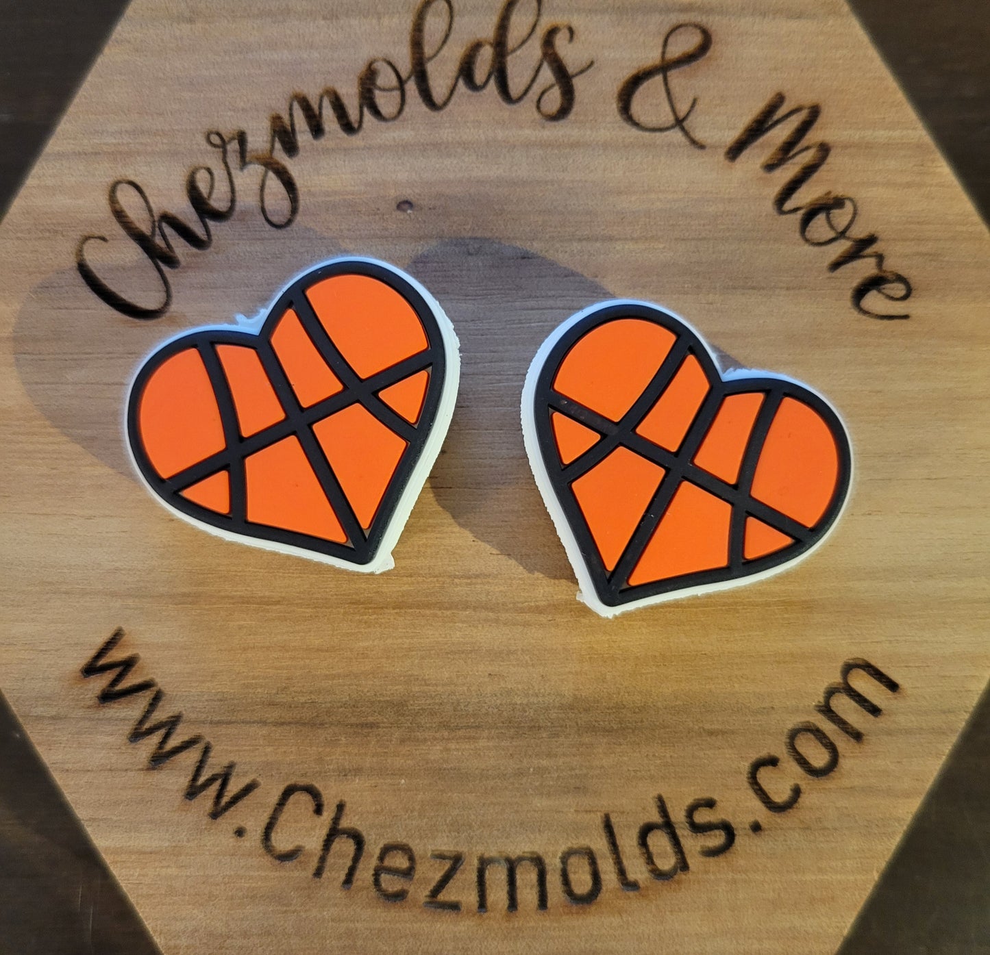 sports heart- silicone focal Bead