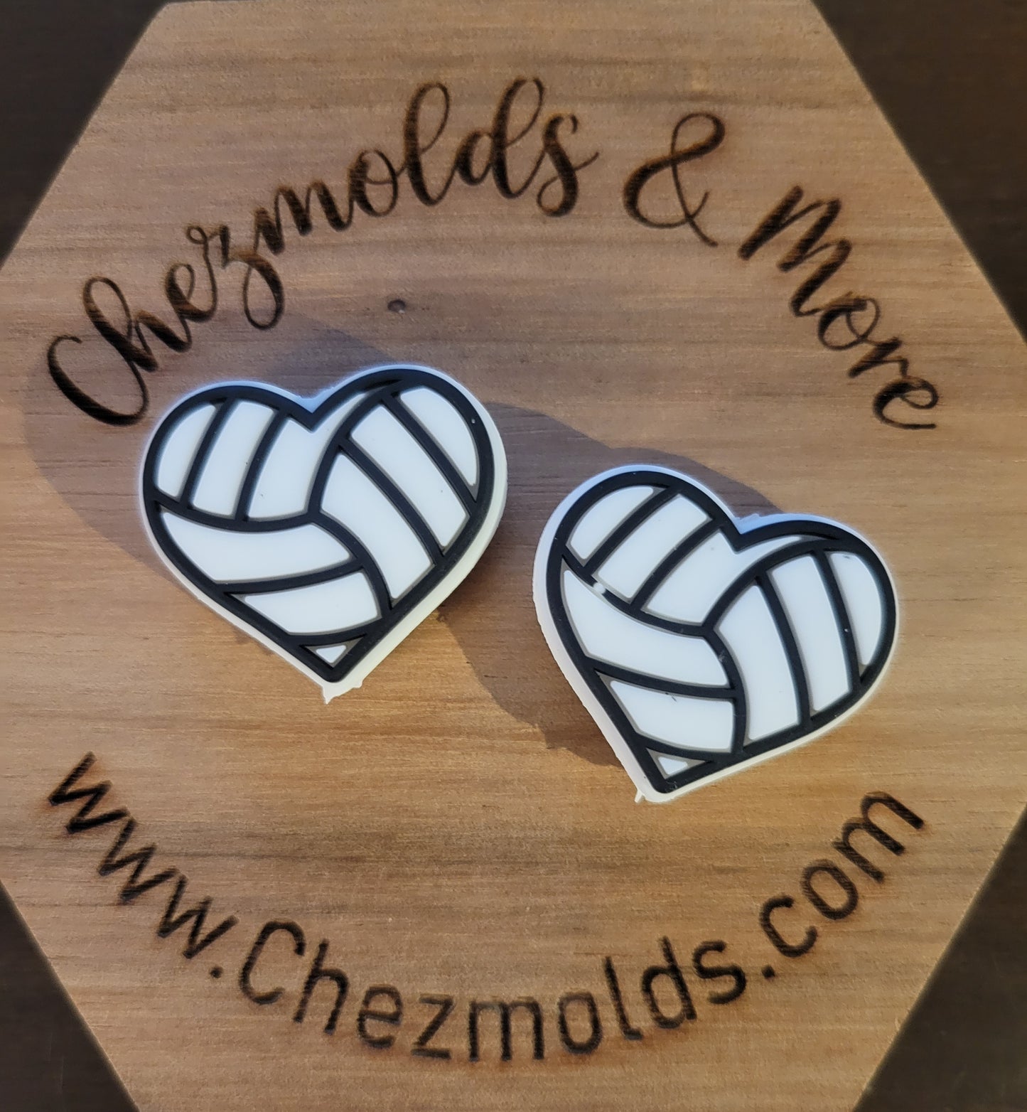 sports heart- silicone focal Bead