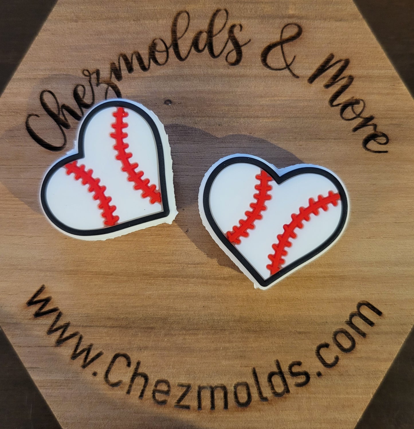 sports heart- silicone focal Bead