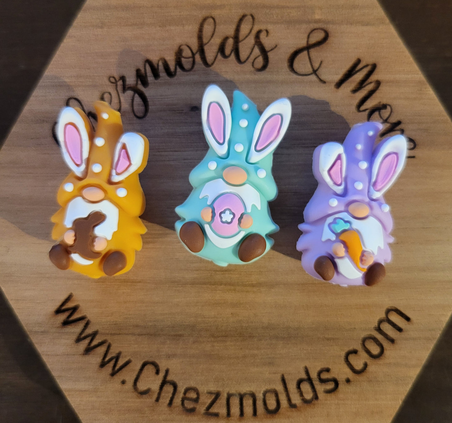 3d bunny gnome- Silicone focal Bead