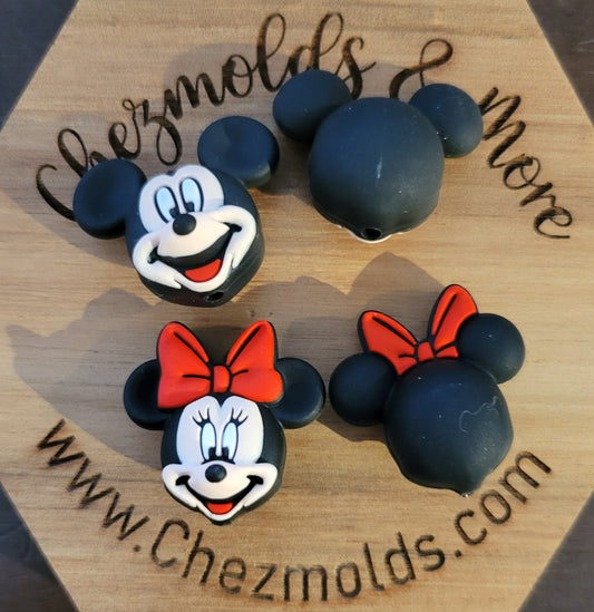 3d mouse head- silicone focal Bead