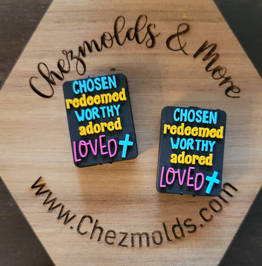 chosen redeemed worthy adored loved-  focal Bead- rd creations custom- authorized to sell