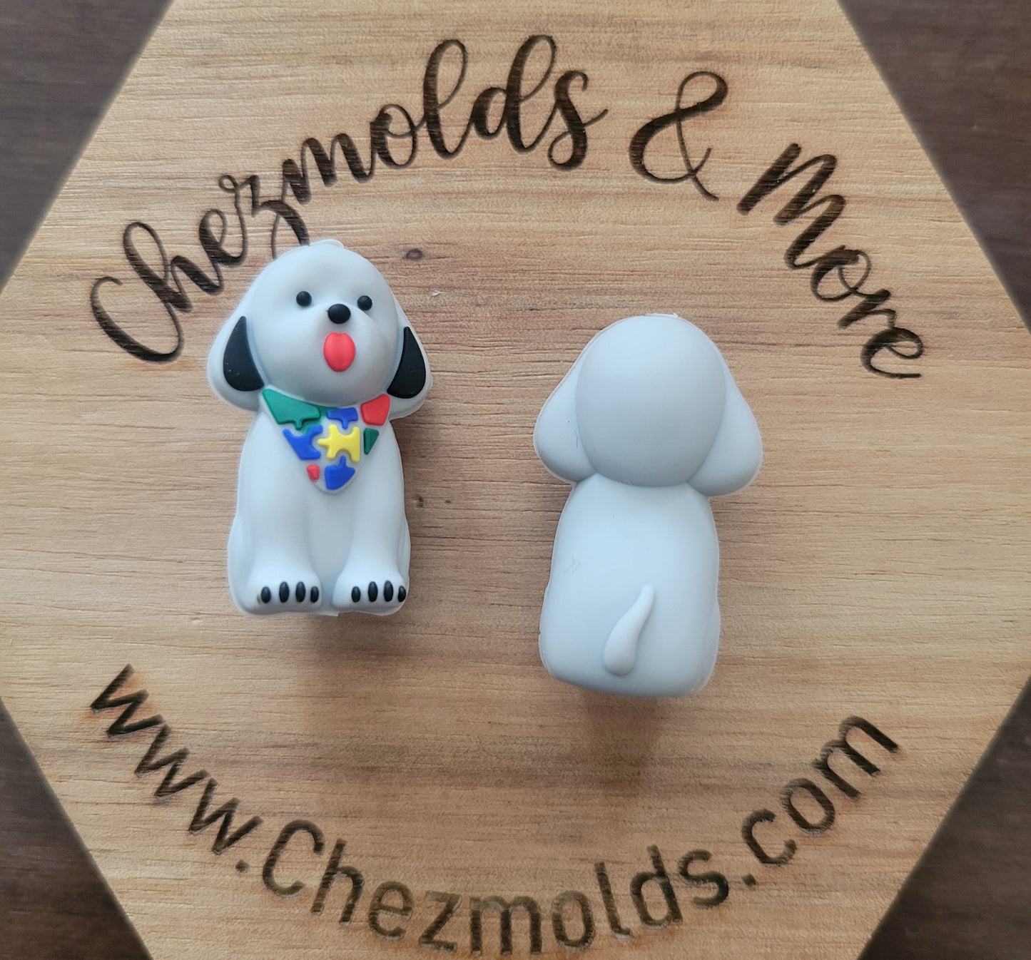 3D autism doggy- Silicone focal Bead