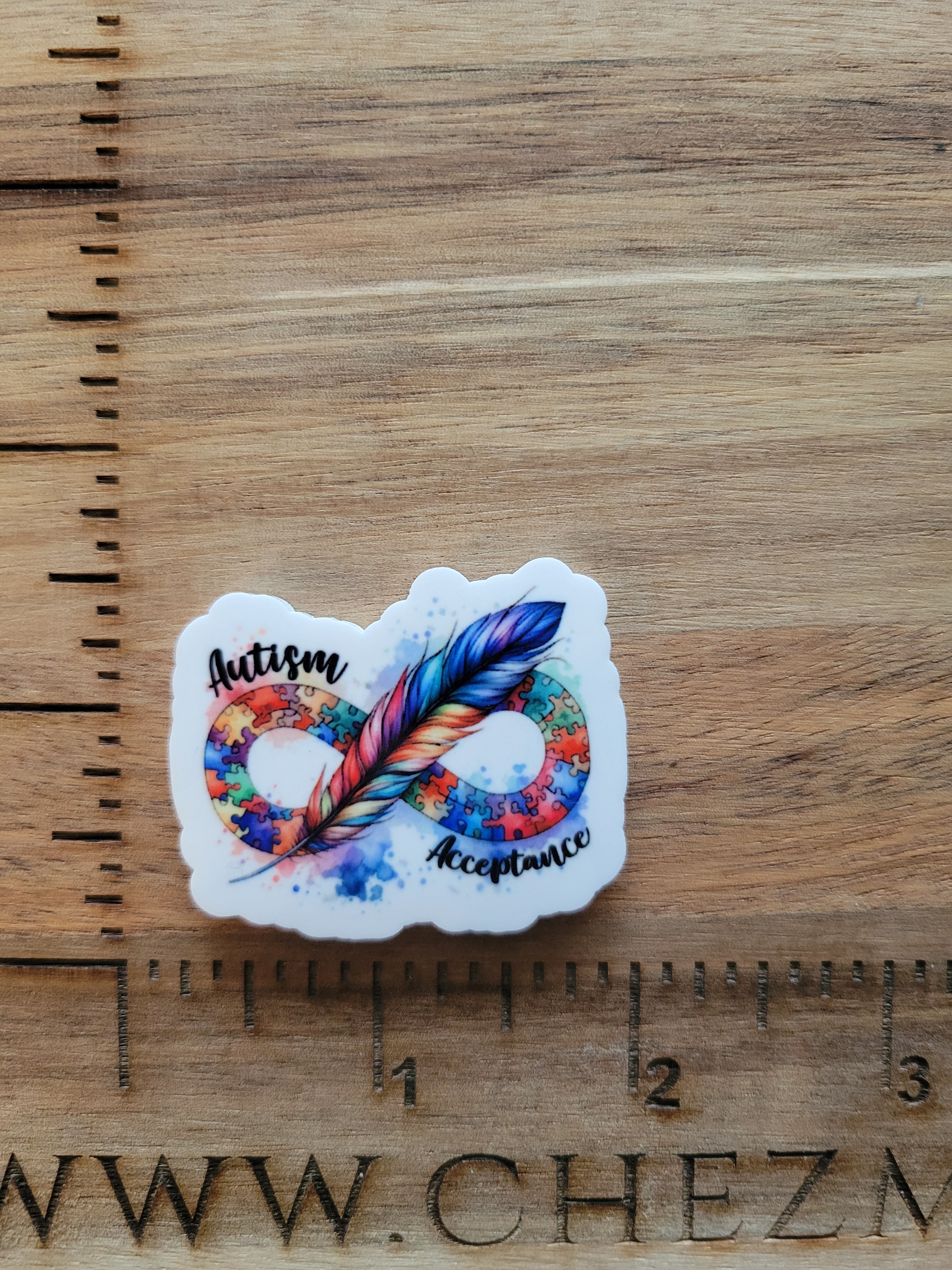 uv printed acrylic-autism infinity feather – ChezMolds & More