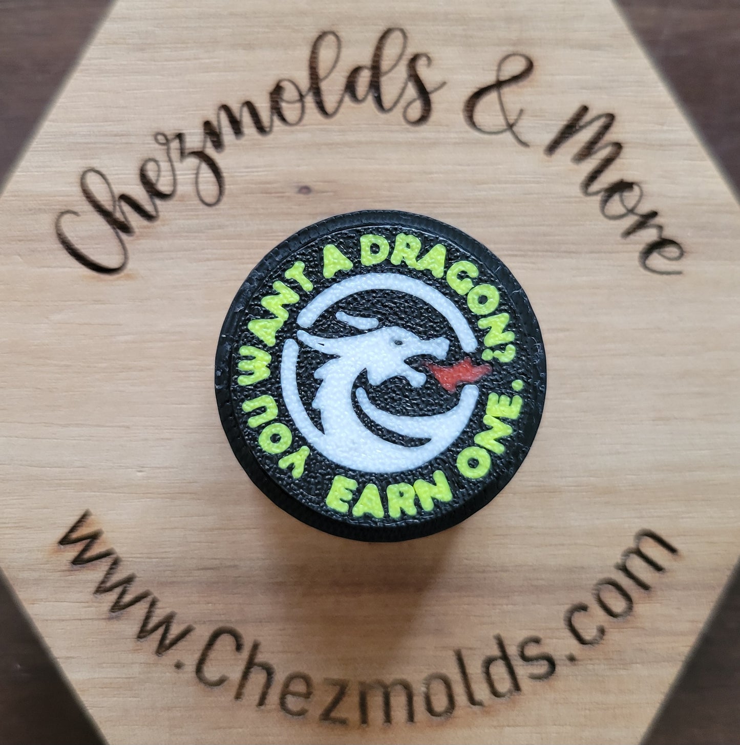 CE 3d printed  fidget clicker- with keychain hole - you want a dragon