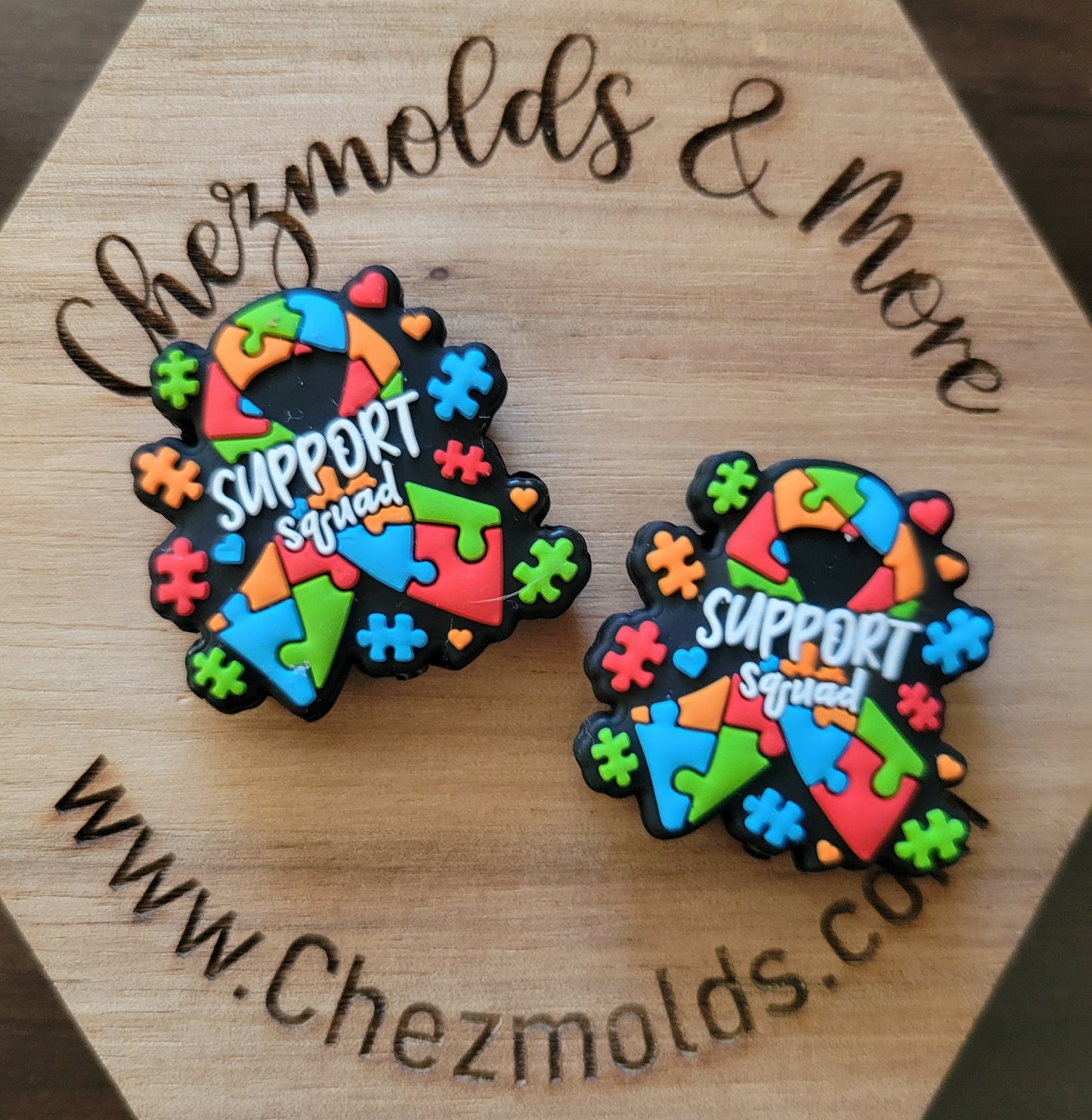 support squad Autism- Silicone focal Bead