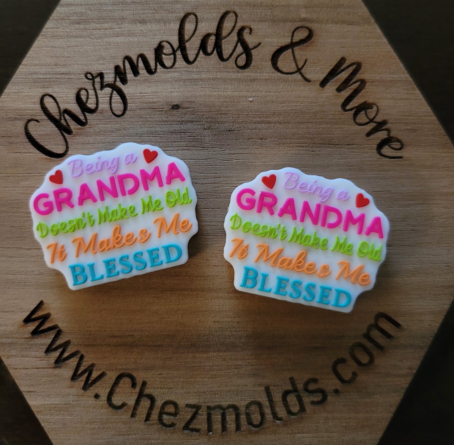 blessed grandma-silicone focal Bead