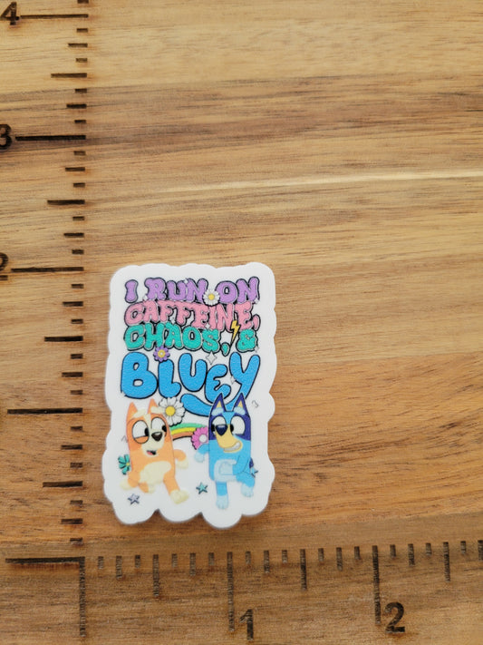 uv printed acrylic flatback-dogs run on coffee