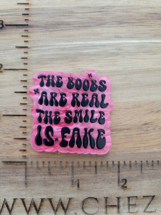 uv printed acrylic flatback-boobs are real smile isnt square