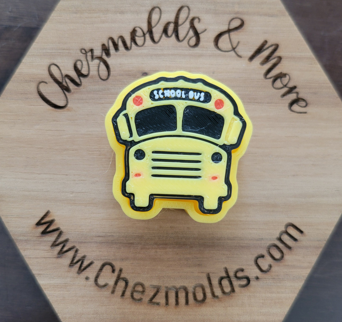 CE 3d printed  fidget clicker- with keychain hole -school bus