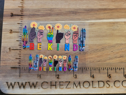 UV DTF transfer for tumbler keychain-Be kind asl