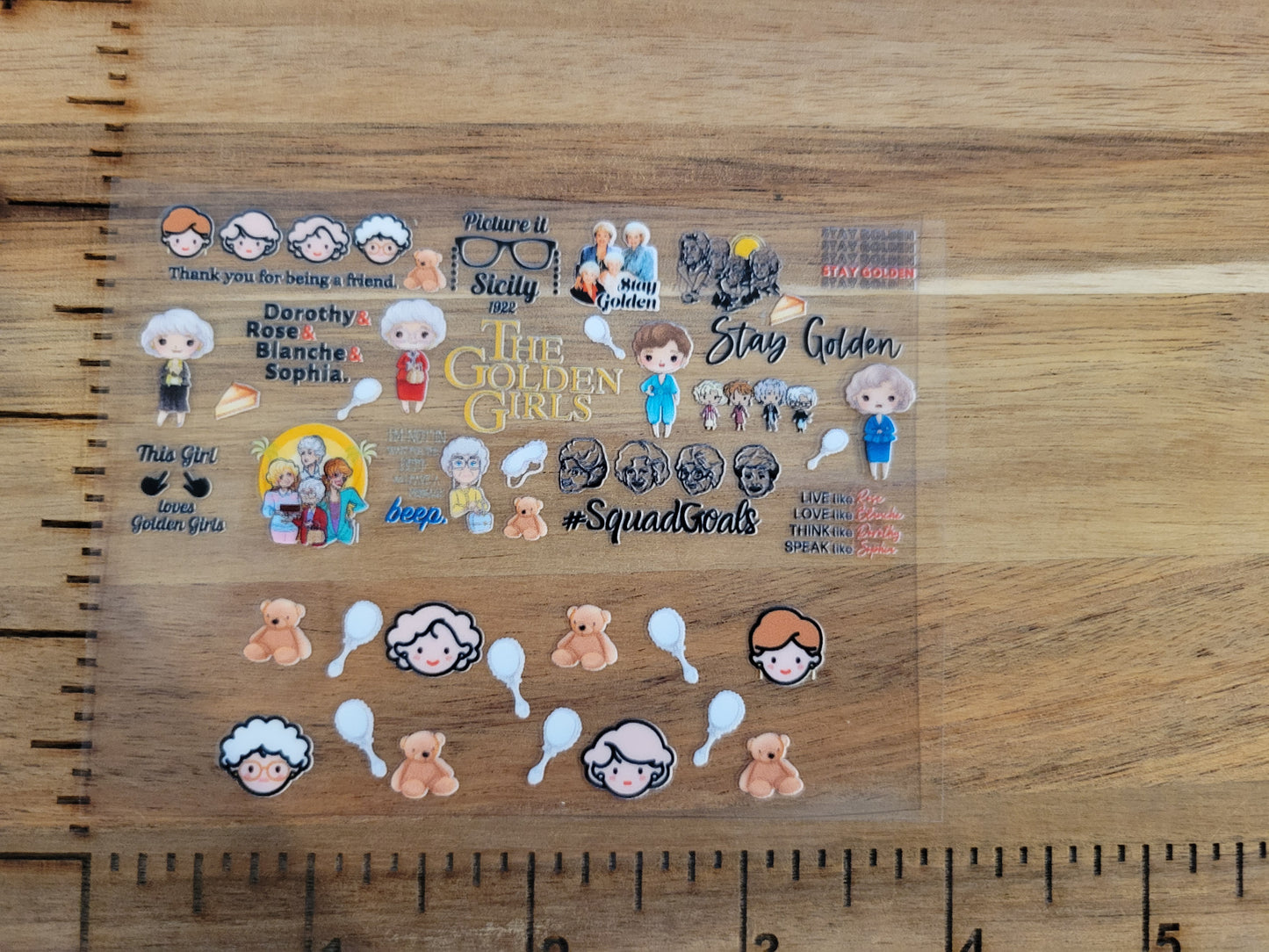 UV DTF transfer for tumbler keychain- Stay golden