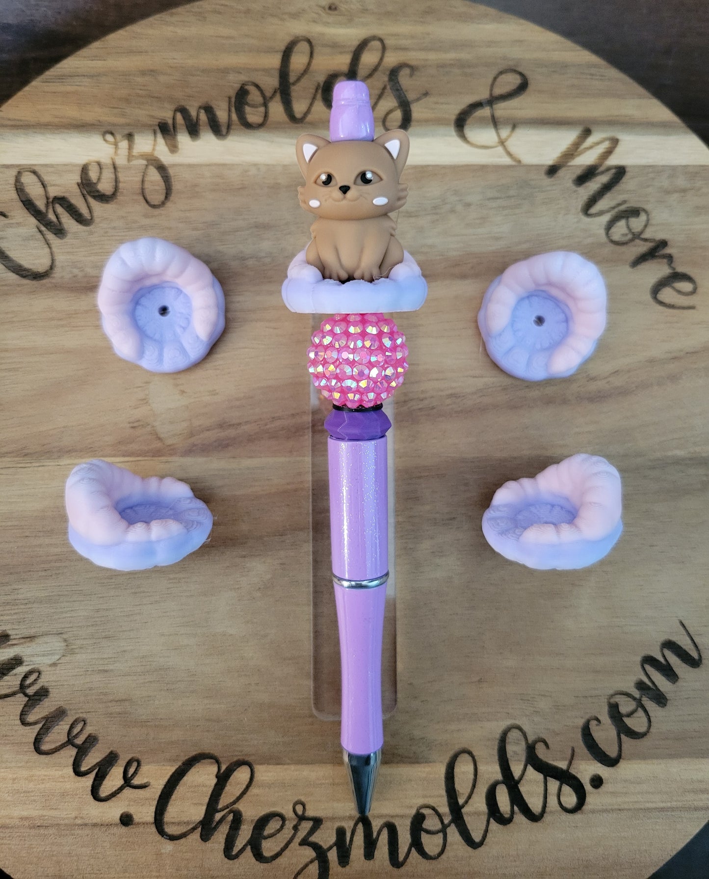 CE 3d printed bean bag ( pink/purple) -  focal Bead