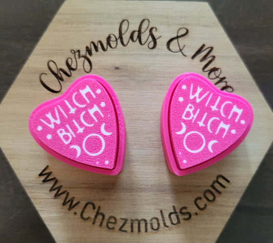 CE 3d printed  fidget clicker- with keychain hole -pink witch b*tch