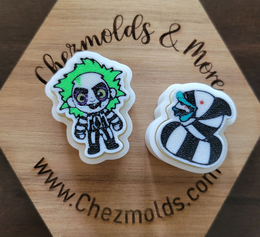 CE 3d printed  fidget clicker- with keychain hole -beetle & worm