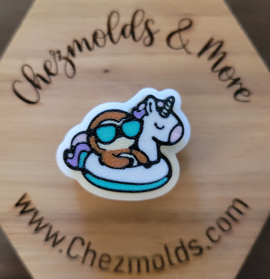 CE 3d printed  fidget clicker- with keychain hole - sloth in floatie