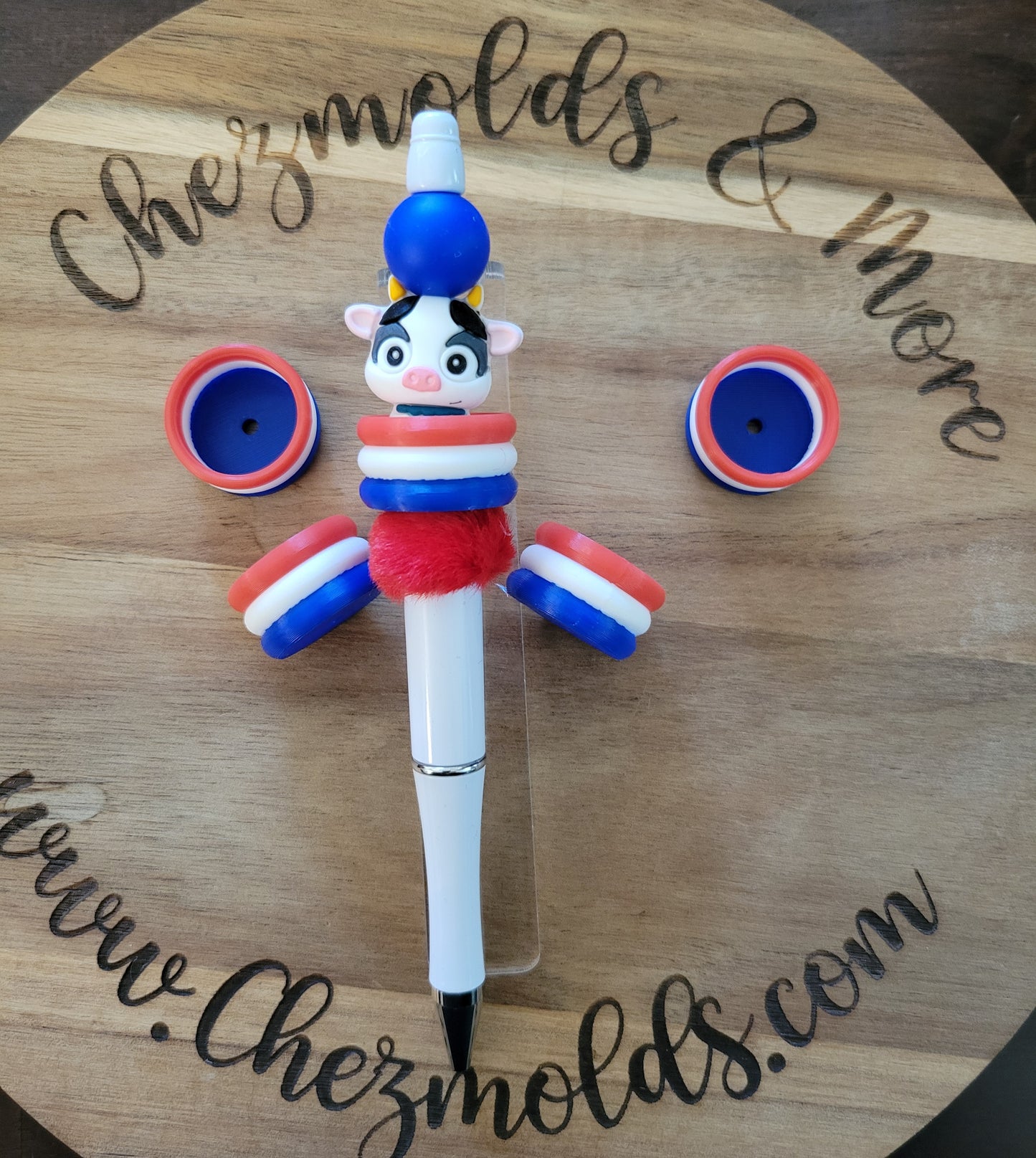 CE 3d printed focal Bead-Hollow RWB bucket