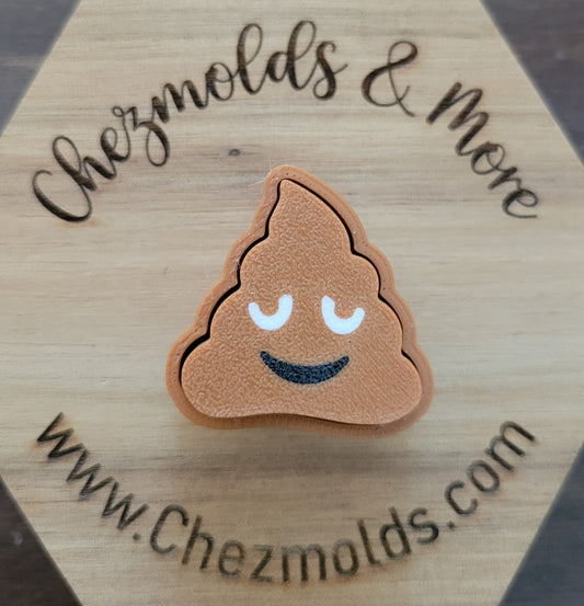 CE 3d printed  fidget clicker- with keychain hole -poop smile