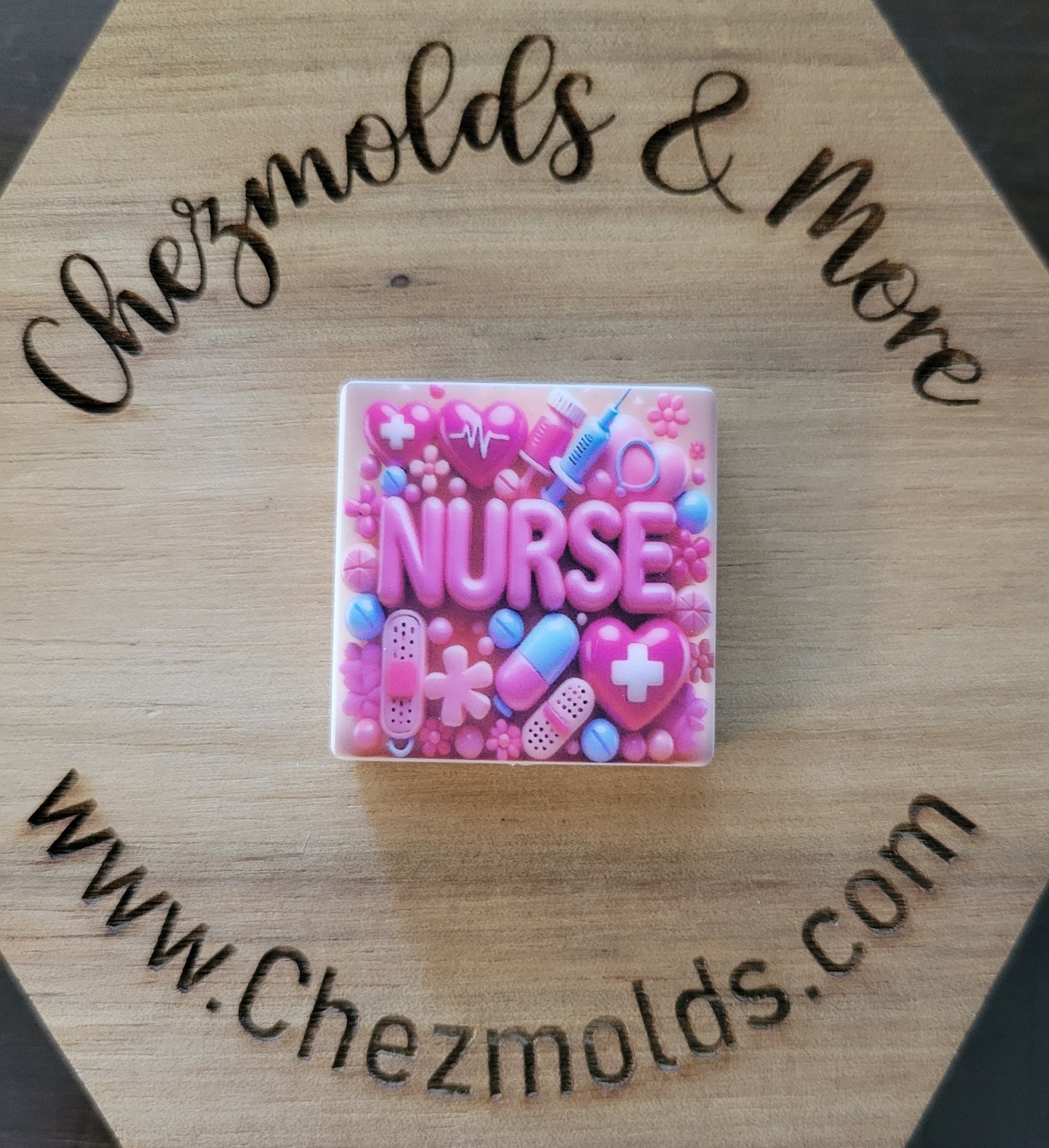 CE printed Silicone focal Bead-puffy nurse