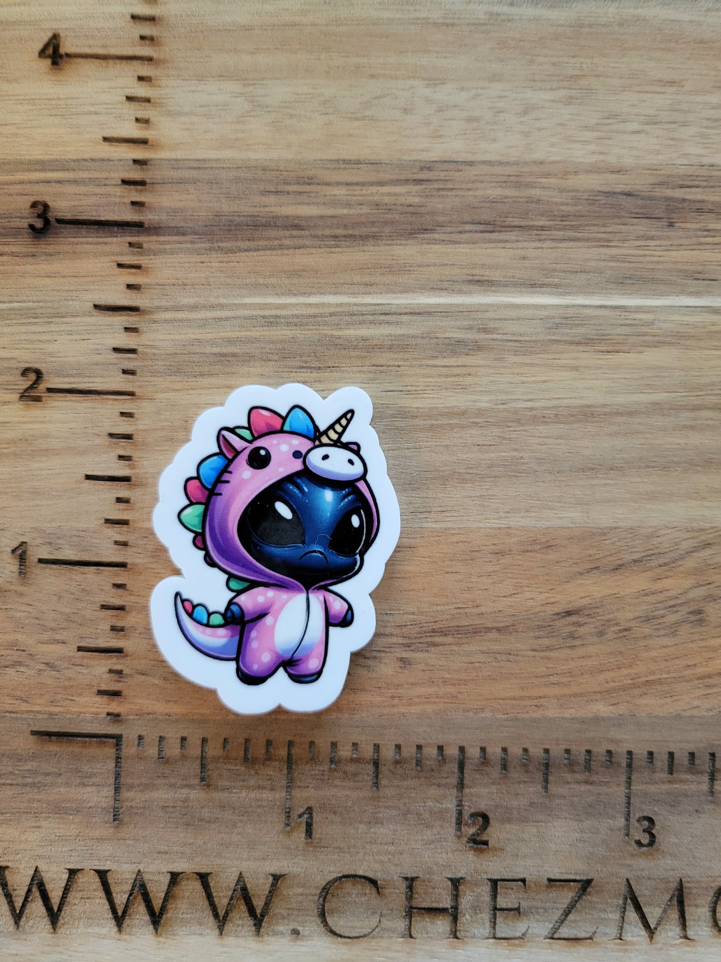 uv printed acrylic flatback- Black alien unicorn