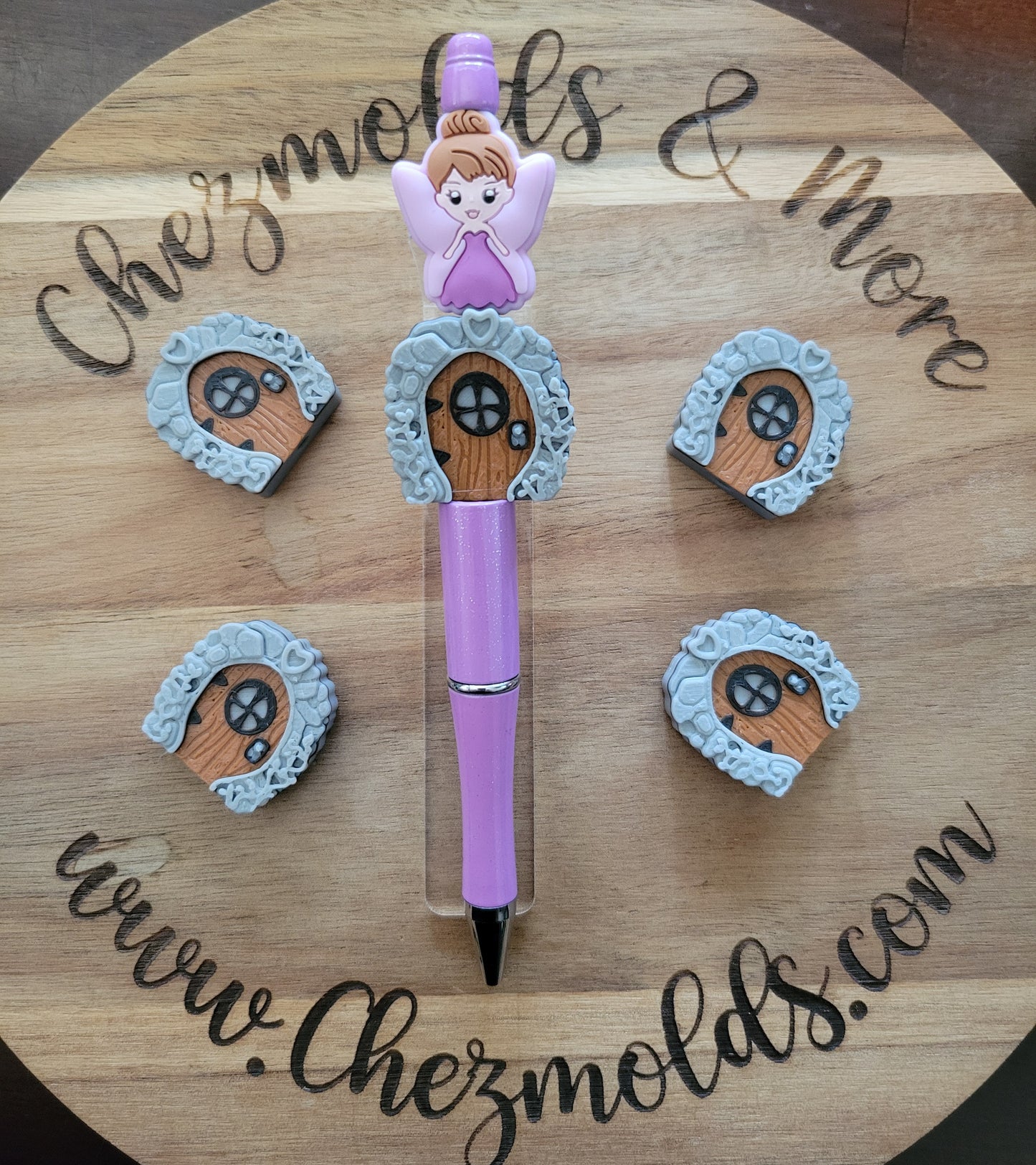 CE 3d printed focal bead-Brown fairy door