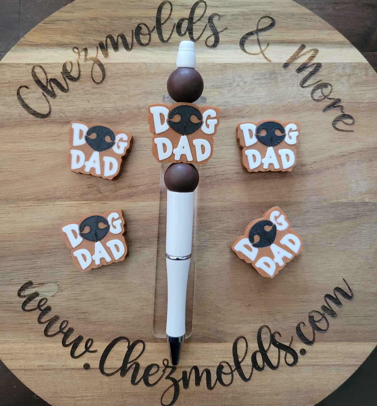 CE 3d printed focal Bead- Dog Dad