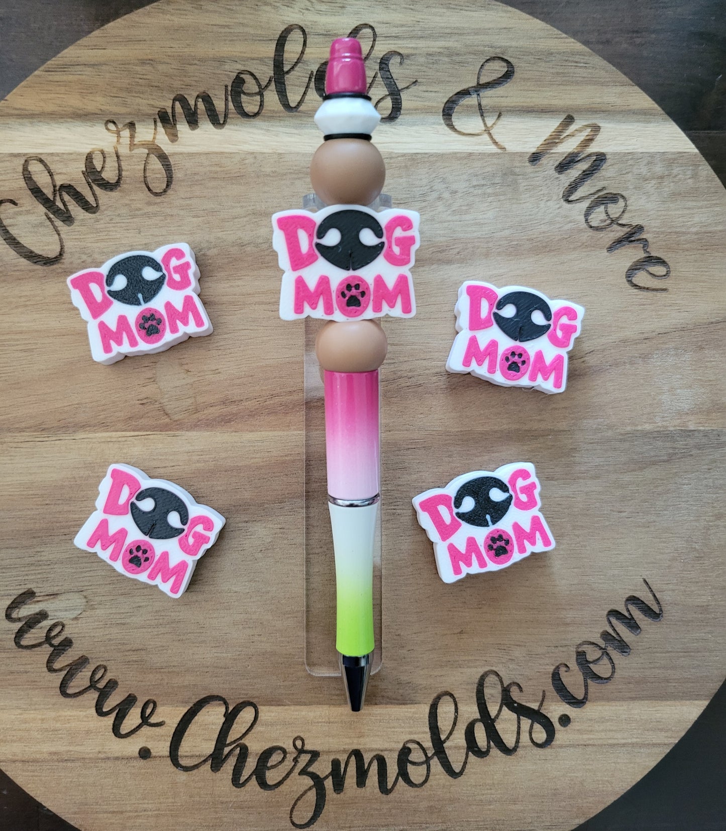 CE 3d printed focal Bead- Dog mom