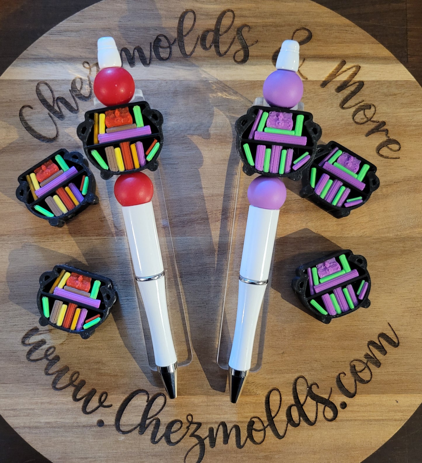 CE 3d printed focal Bead - cauldron bookshelf