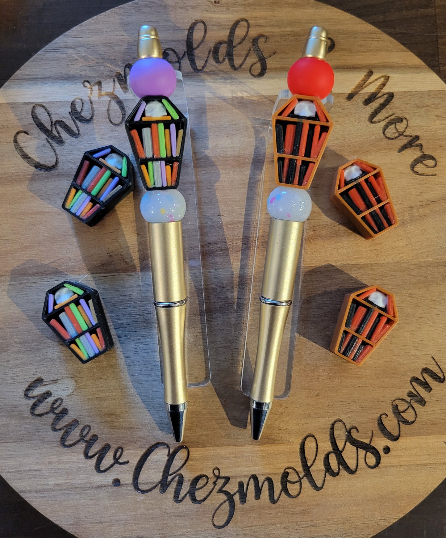 CE 3d printed focal Bead - coffin bookshelf