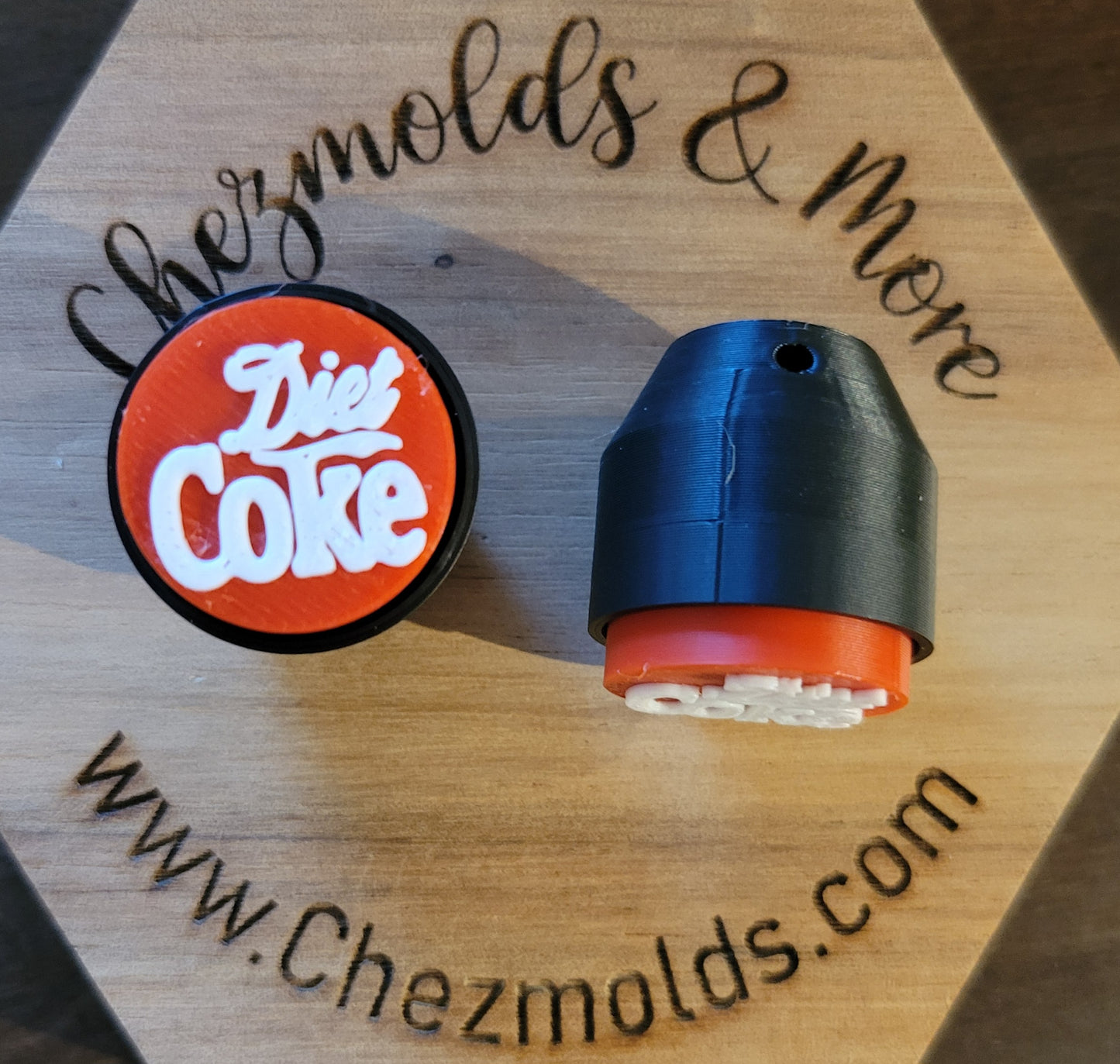 CE 3d printed Clicky button-  focal Bead- Red button DC