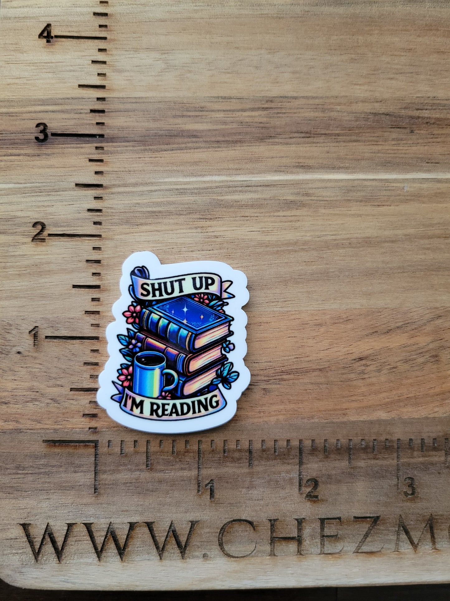 uv printed acrylic flatback-shut up im reading